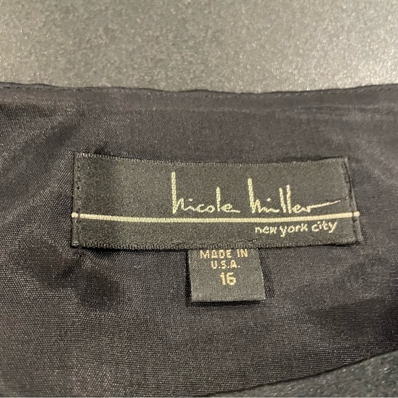 Nicole Miller blouse sleeveless satin cropped black size 16 - Picture 8 of 11